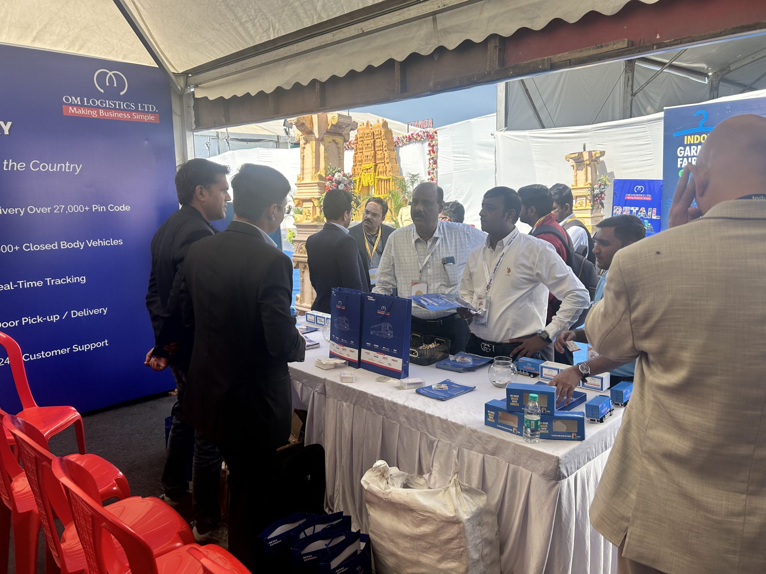 OM Logistics booth at RMG, Indore 2024