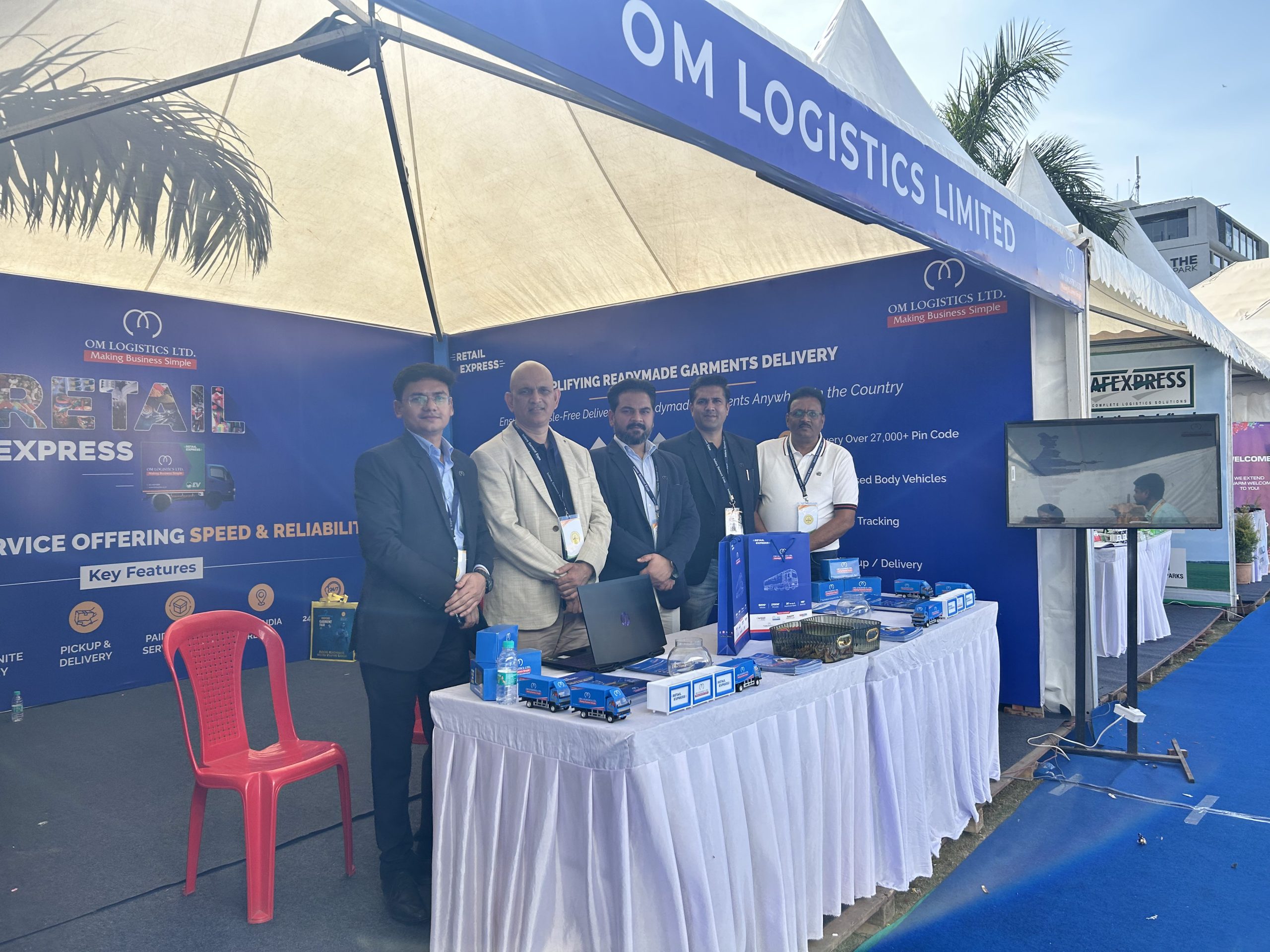 OM Logistics booth at RMG, Indore 2024